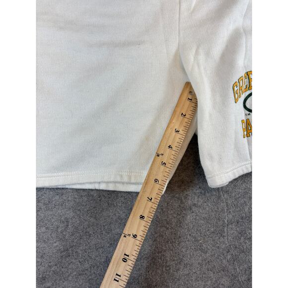 Vintage 90s Green Bay Packers NFL Sweat Shorts Mens Medium White Champion USA - Picture 2 of 6